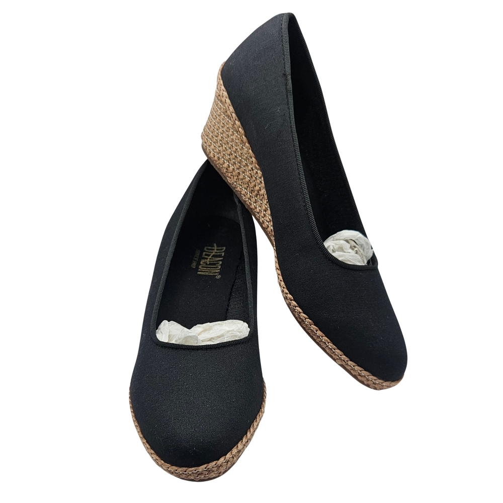 Beacon Black Wedge Shoes 7W